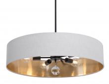 AFX Lighting, Inc. CLNP30MBBK-WHGD - Celine Pendant 30'' Medium Base BK - WHGD shade