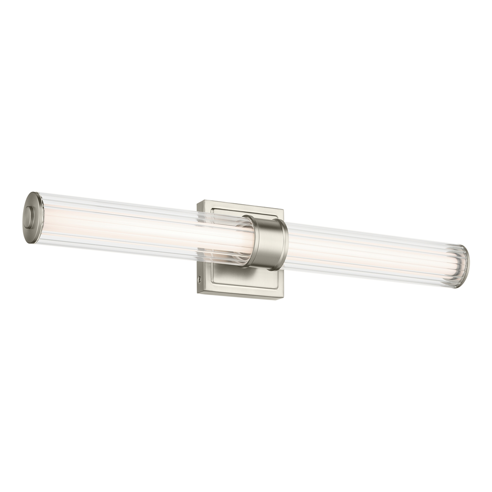 Laurene 26.5" Linear Bath Bar Medium LED with Clear Fluted Glass in Brushed Nickel