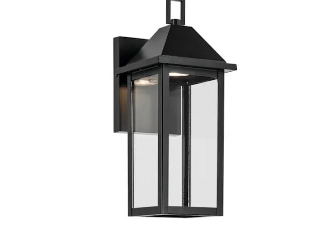 Prin 14 Inch 1 Light Outdoor DarkSky Wall Light with Clear Glass in Black
