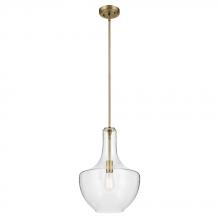 Kichler 42046NBRCS - Everly 19.75" 1-Light Bell Pendant with Clear Seeded Glass in Brushed Nickel