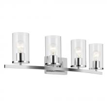 Kichler 45498CHCLR - Crosby 31.25" 4-Light Vanity Light with Clear Glass in Chrome