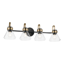 Kichler 55156BKCLR - Farum 34" 4-Light Vanity Light with Clear Glass in Black