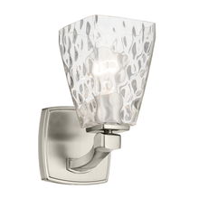 Kichler 55214NIWTR - Marant 9.5" 1-Light Wall Sconce with Clear Water Glass in Brushed Nickel