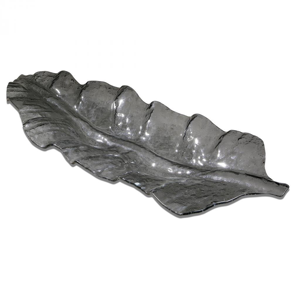 Uttermost Smoked Leaf Tray