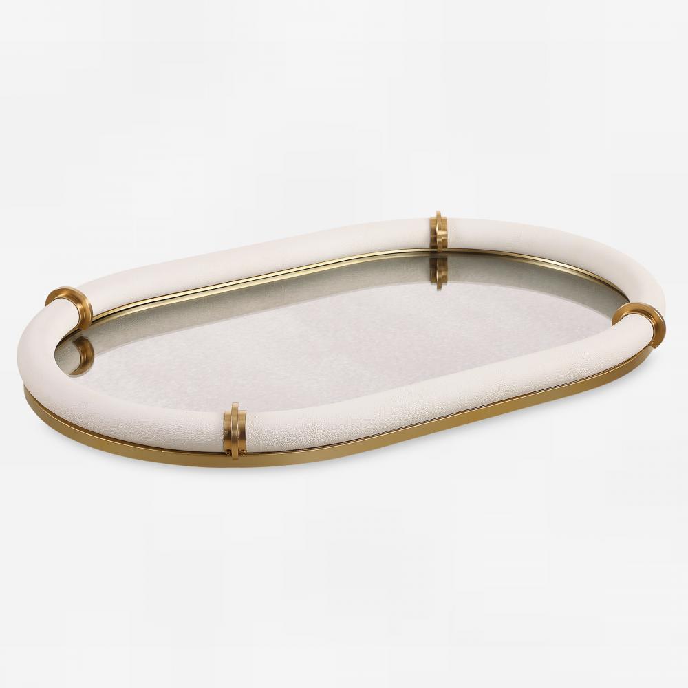 Uttermost Cyprus Leather Oval Tray