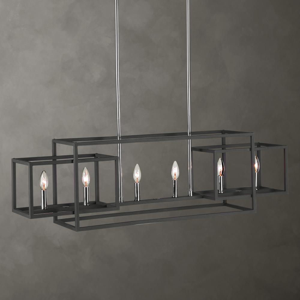 Uttermost Quadrangle 6 Light Rectangular Chandelier