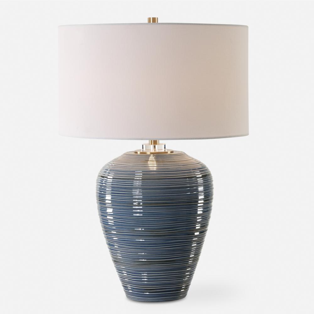 Uttermost Moher Glossy Blue Table Lamp