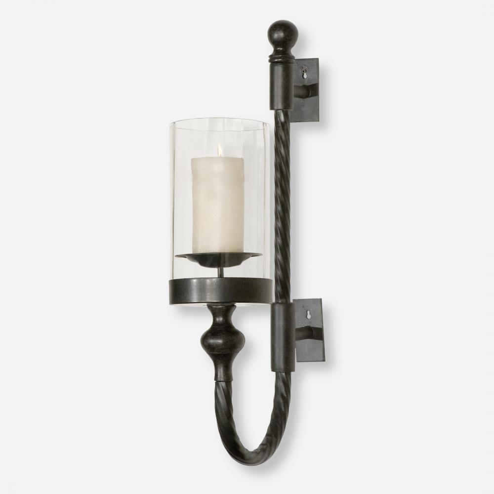 Uttermost Garvin Twist Metal Sconce with Candle