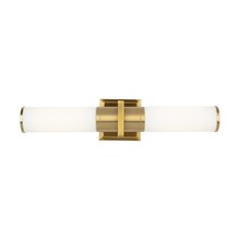 Artcraft AC11772WB - Positano Collection 2-Light Bathroom Vanity Light Brushed Brass and White Glass