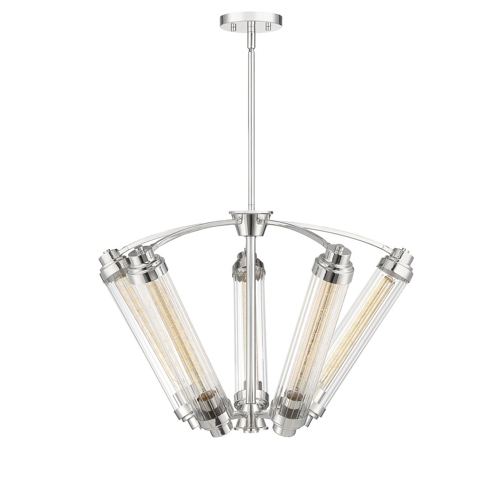 Pike 5 Light Polished Nickel Chandelier