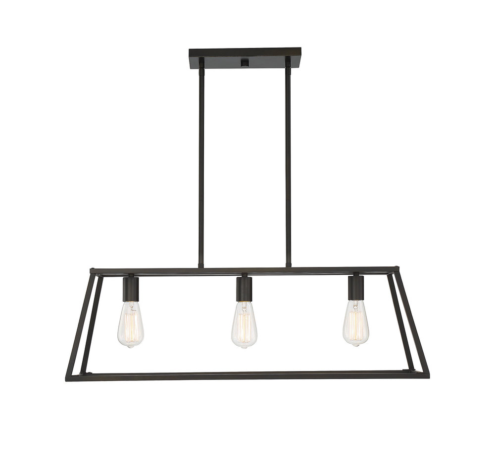 Denton 3-Light Linear Chandelier in Classic Bronze