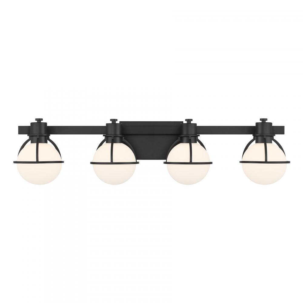 Pierce 4-Light Bathroom Vanity Light in Matte Black