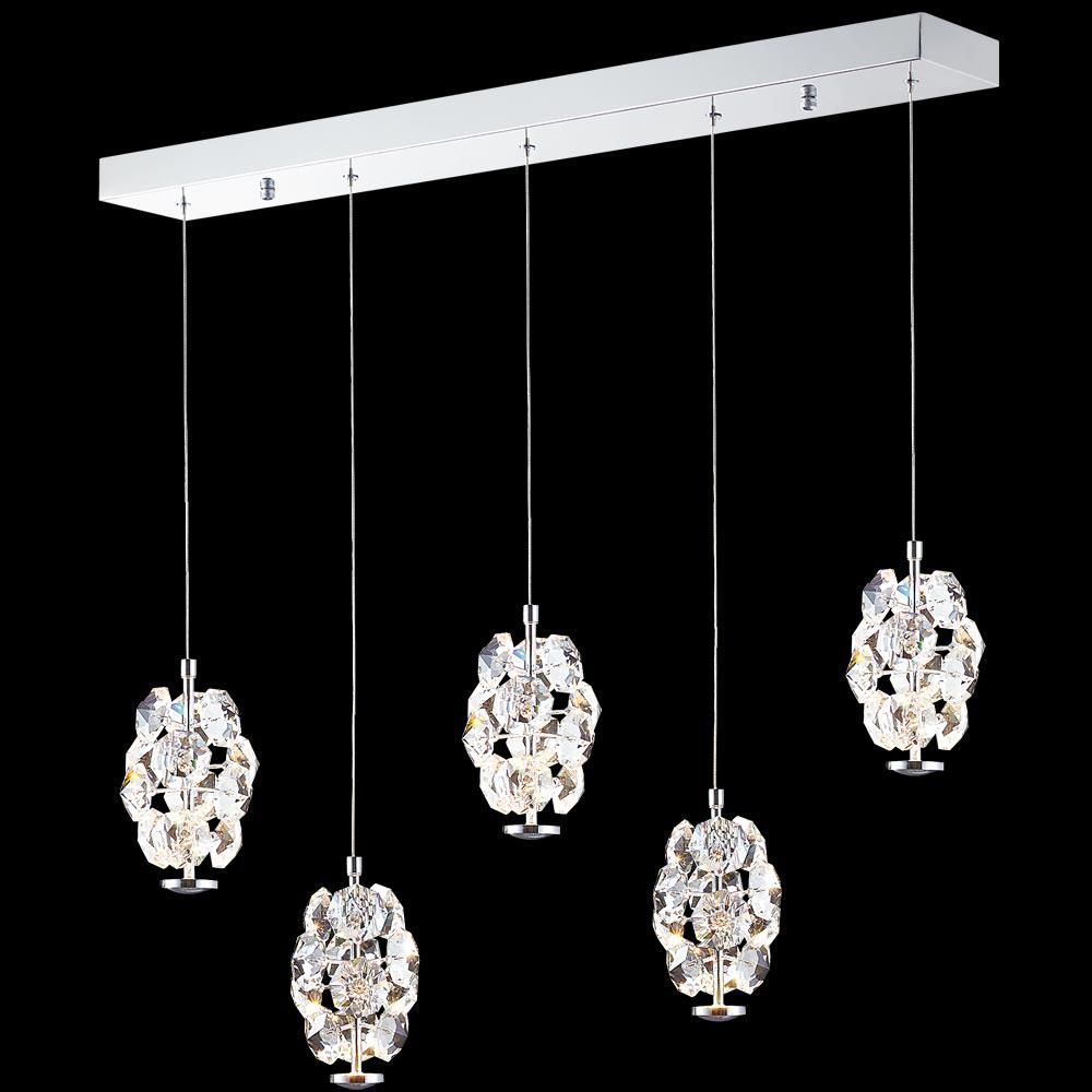 LED Contemporary 5 Light Crystal Chand