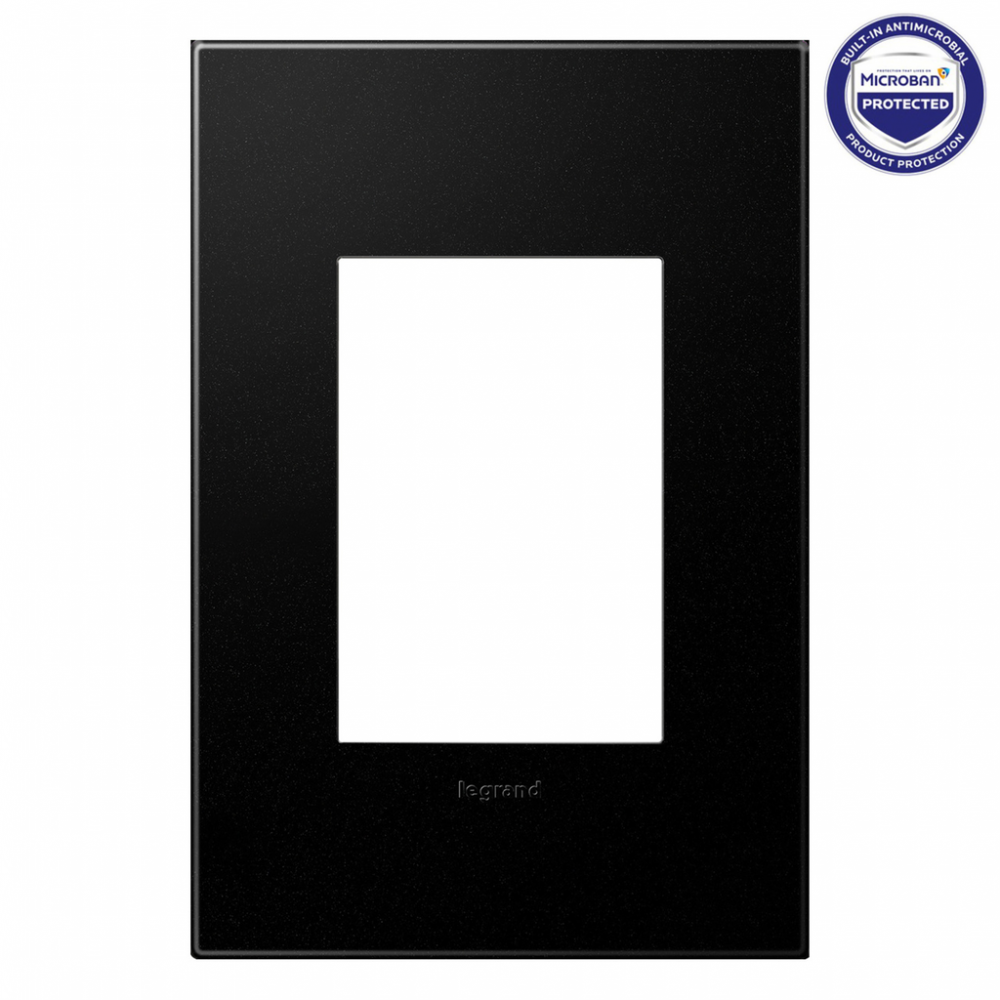 adorne® Graphite One-Gang-Plus Screwless Wall Plate with Microban®