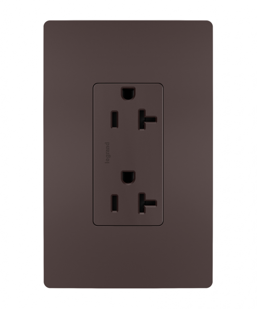 radiant? Spec Grade 20A Tamper-Resistant Receptacle, Dark Bronze