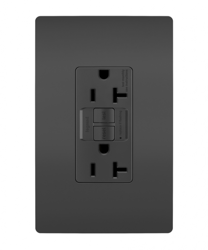 radiant? Spec Grade 20A Self Test GFCI Receptacle, Black