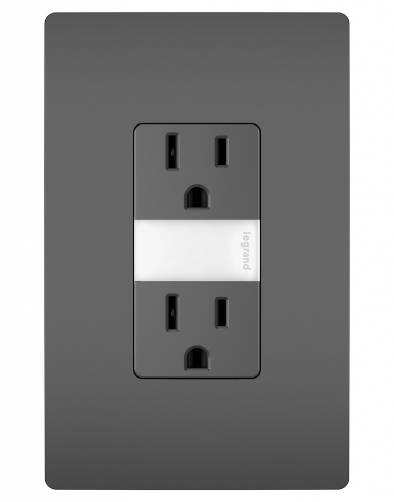 radiant? 15A Tamper-Resistant Outlet with Night Light, Black