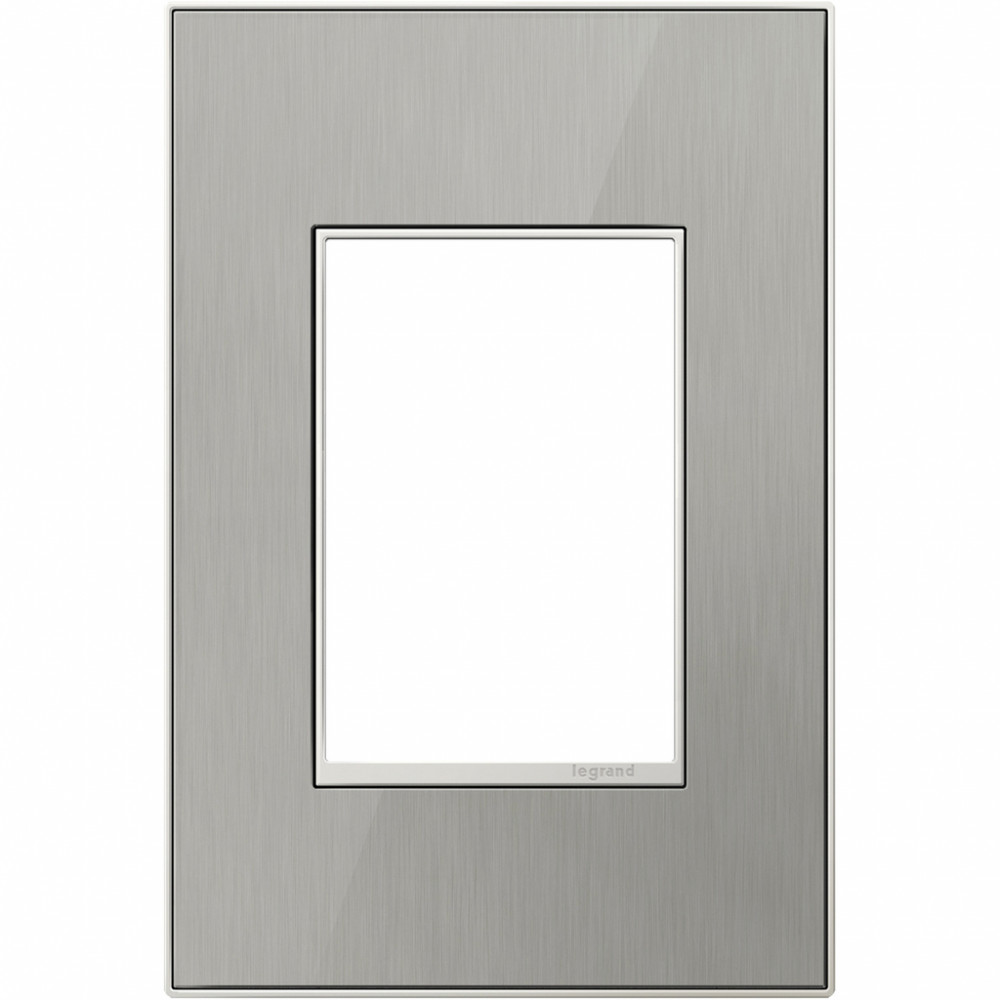 Adorne® Brushed Stainless One-Gang-Plus Screwless Wall Plate