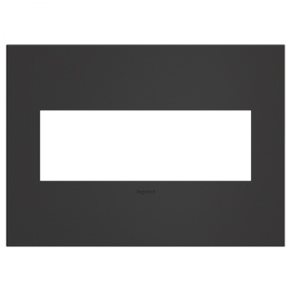 Adorne® Satin Black Three-Gang Screwless Wall Plate