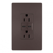 Legrand R26USBCC6DBCCV4 - radiant? 15A Tamper-Resistant Ultra-Fast USB Type C/C Outlet, Dark Bronze