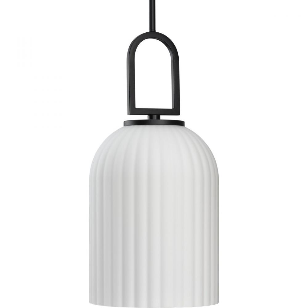 Stanza Collection One-Light Matte Black New Traditional Pendant Light