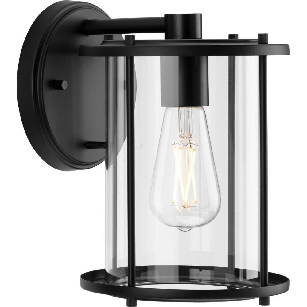 Gunther One-Light Matte Black Modern Farmhouse Medium Wall Lantern