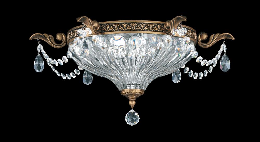 Milano 2 Light 120V Flush Mount in Heirloom Gold with Radiance Crystal