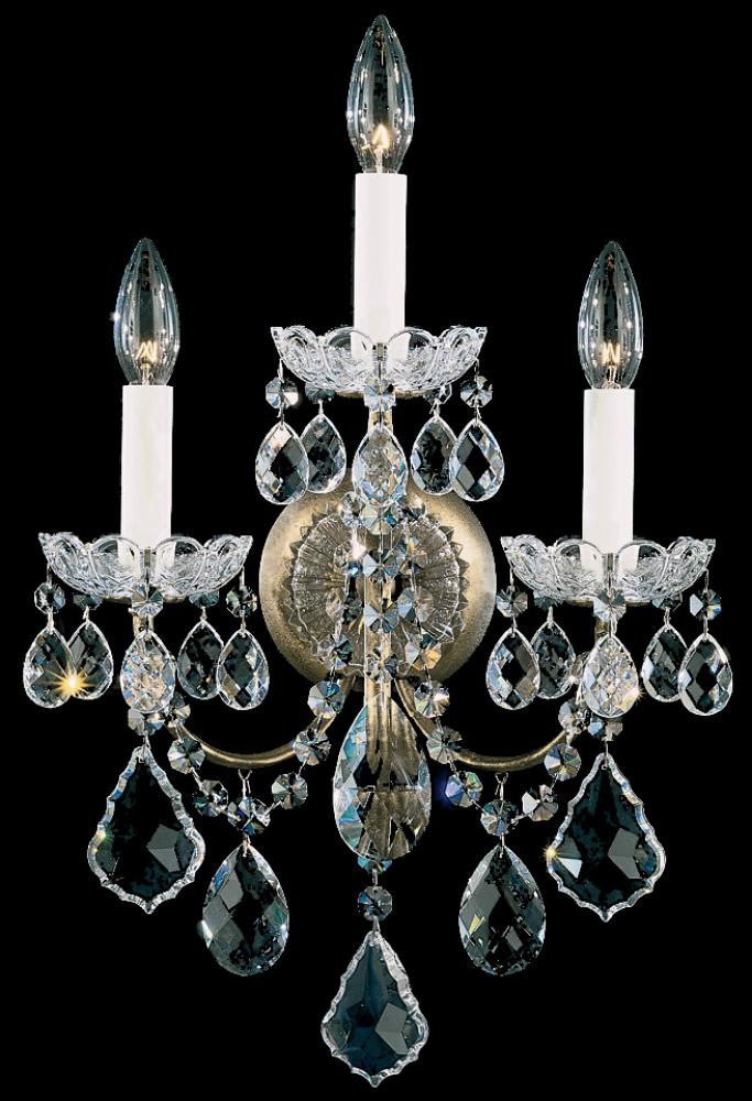 New Orleans 3 Light 120V Wall Sconce in Etruscan Gold with Radiance Crystal