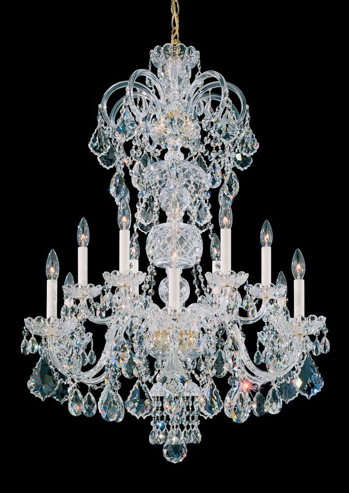 Olde World 12 Light 120V Chandelier in Aurelia with Radiance Crystal