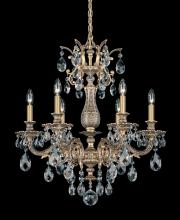 Schonbek 1870 5676-83R - Milano 6 Light 120V Chandelier in Florentine Bronze with Clear Radiance Crystal