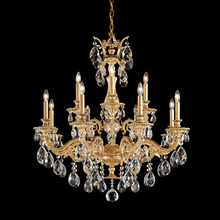 Schonbek 1870 5682-22R - Milano 12 Light 120V Chandelier in Heirloom Gold with Radiance Crystal