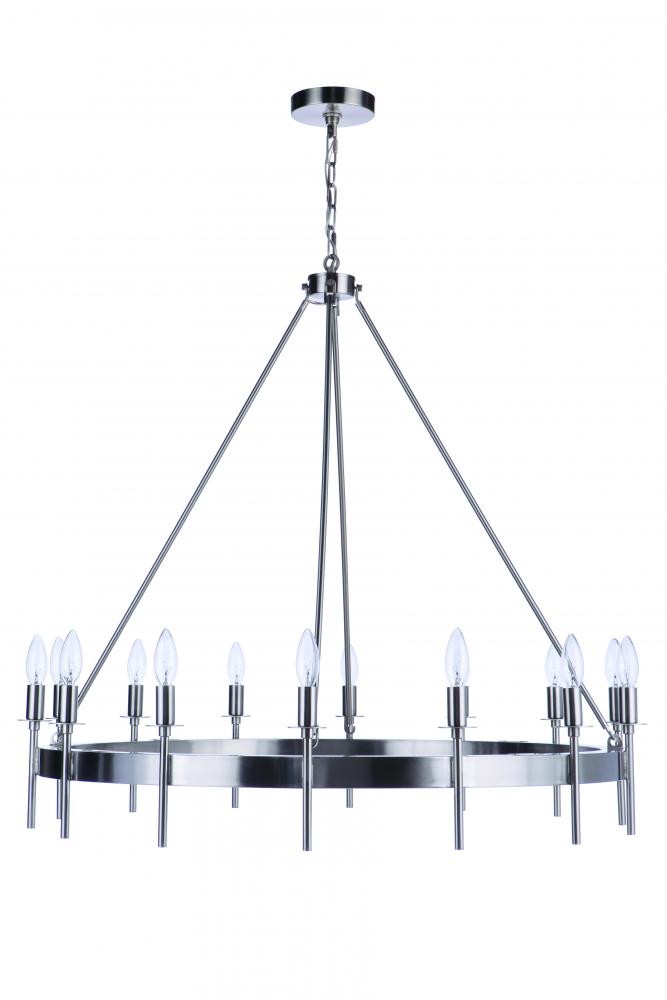 Larrson 14 Light Chandelier in Brushed Polished Nickel