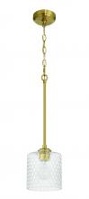 Craftmade 60591-SB - Claire 1 Light Mini Pendant in Satin Brass