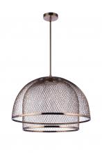 Craftmade P1006SB-LED - 24.25â€ Diameter Sculptural Statement Metal Mesh Dome 2 Shade Pendant in Satin Brass