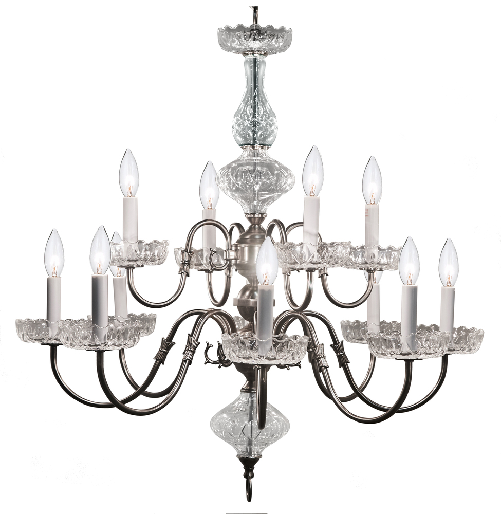 12 Light Pewter Chandelier