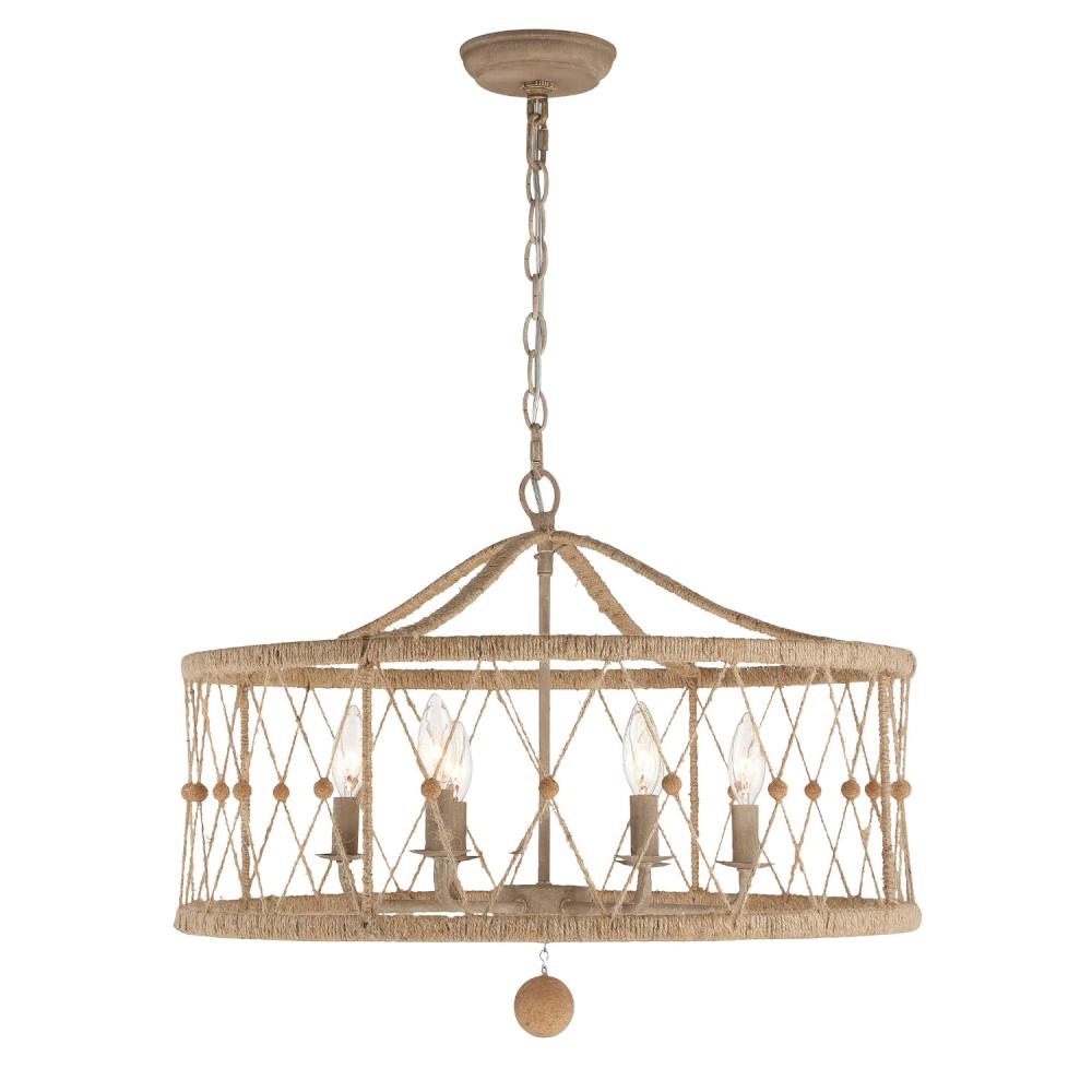 Brixton 6 Light Burnished Silver Chandelier