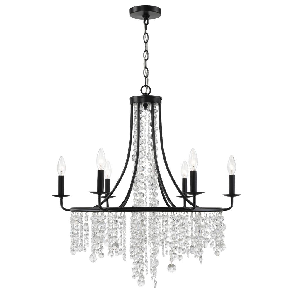 Gabrielle 6 Light Matte Black Chandelier