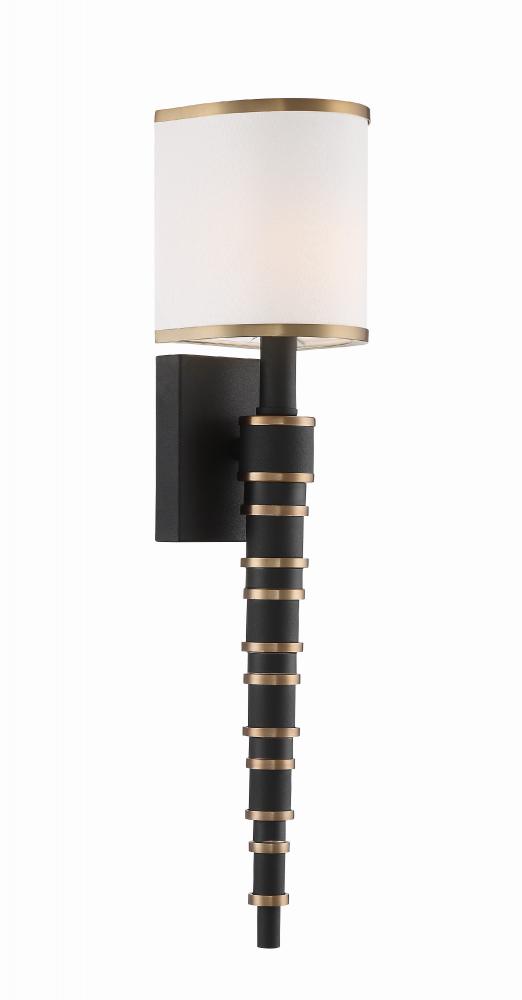 Sloane 1 Light Vibrant Gold + Black Forged Sconce