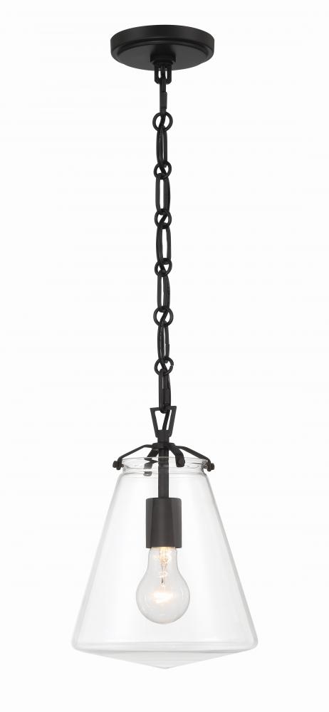 Voss 1 Light Matte Black Mini Pendant