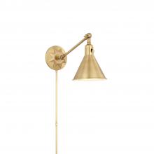 Crystorama MOR-8800-AG - Morgan 1 Light Aged Brass Task Sconce