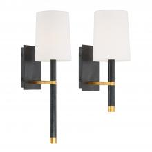 Crystorama WES-9901-BK-GA - Weston 5.5'' Black + Antique Gold Sconce
