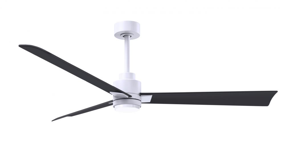 Alessandra 3-blade transitional ceiling fan in matte white finish with matte black blades. Optimiz