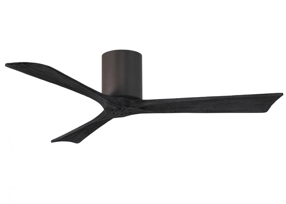 Irene-3H three-blade flush mount paddle fan in Textured Bronze finish with 52” Matte White tone