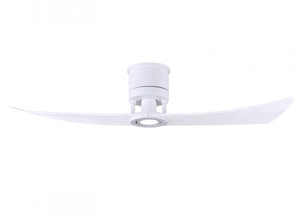 Lindsay ceiling fan in Matte White finish with 52" solid matte white wood blades and eco-frien