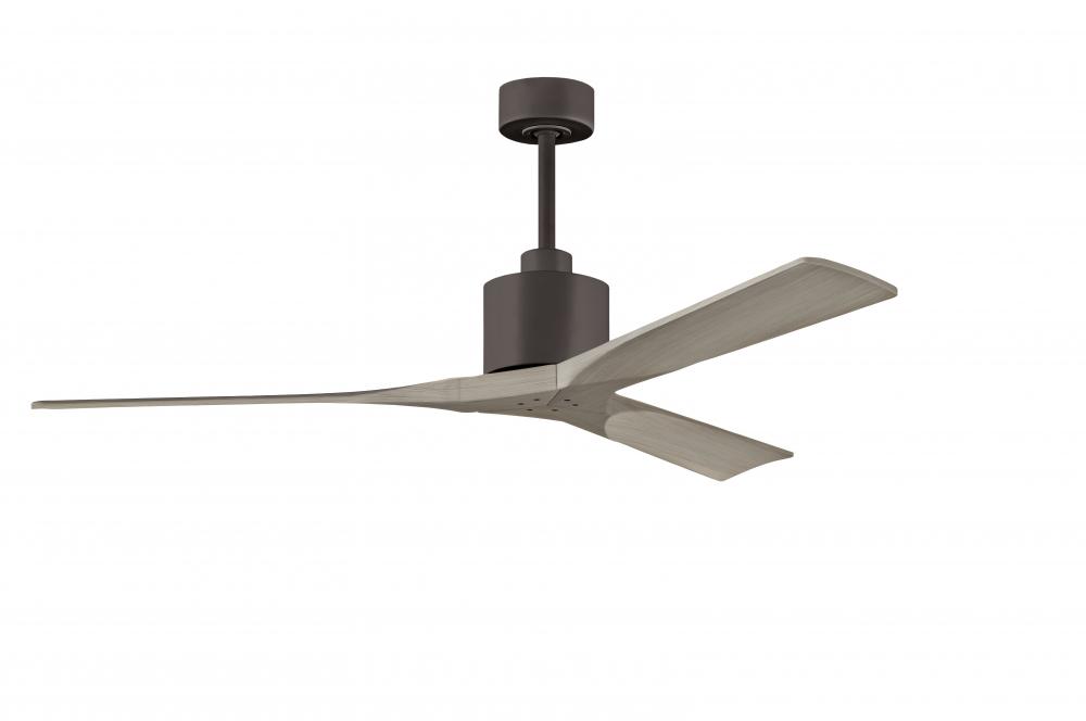 Nan 6-speed ceiling fan in Textured Bronze finish with 60” solid gray ash tone wood blades