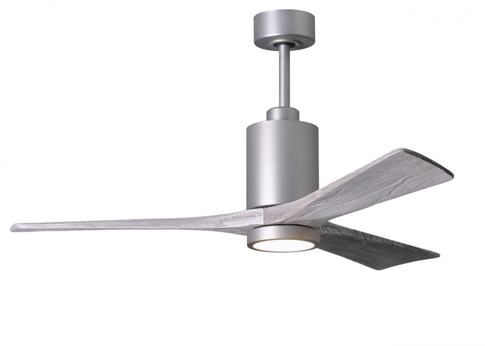 Patricia-3 three-blade ceiling fan in Brushed Nickel finish with 52” solid barn wood tone blades