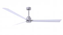 Matthews Fan Company AK-BN-MWH-72 - Alessandra 3-blade transitional ceiling fan in brushed nickel finish with matte white blades. Opti