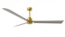 Matthews Fan Company AK-BRBR-GA-72 - Alessandra 3-blade transitional ceiling fan in brushed brass finish with gray ash blades. Optimize