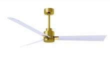 Matthews Fan Company AK-BRBR-MWH-56 - Alessandra 3-blade transitional ceiling fan in brushed brass finish with matte white blades. Optim