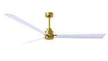 Matthews Fan Company AK-BRBR-MWH-72 - Alessandra 3-blade transitional ceiling fan in brushed brass finish with matte white blades. Optim